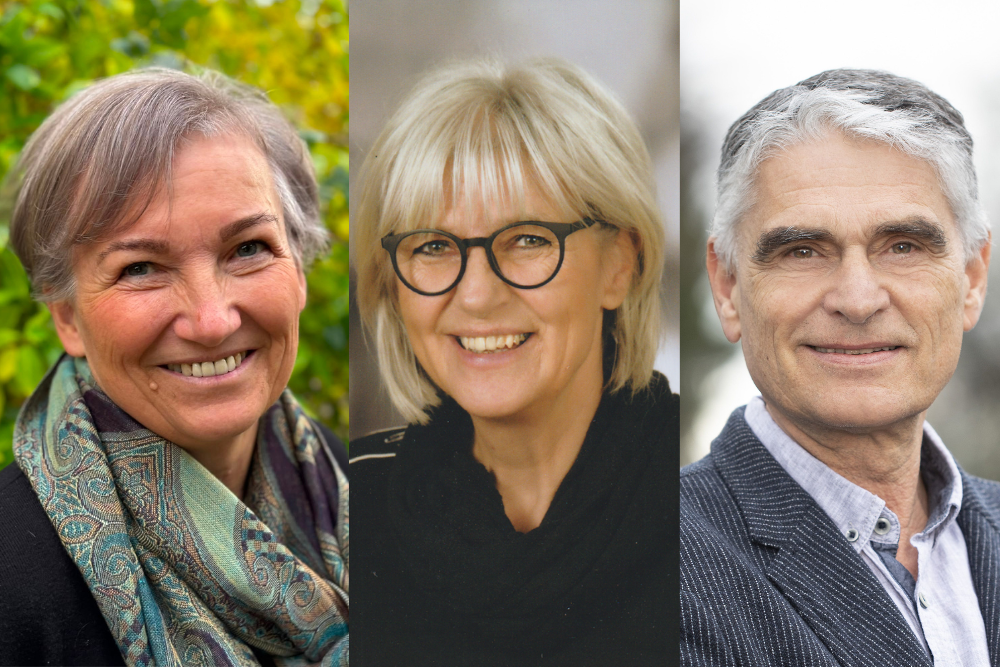 drei Porträts Mitglieder des Leitungsteams von links nach rechts: Anna Hintner, Herta Wangentristl und Harald Panzenböck