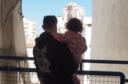 Flüchtling mit Kind im Libanon